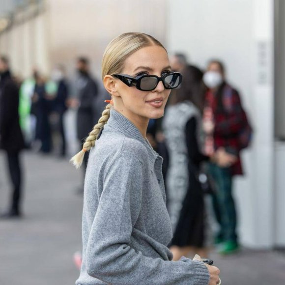 NEW Prada PR17WS 1AB2B0 Black Gray Mirrored Silver Square Unisex Sunglasses - Picture 12 of 15